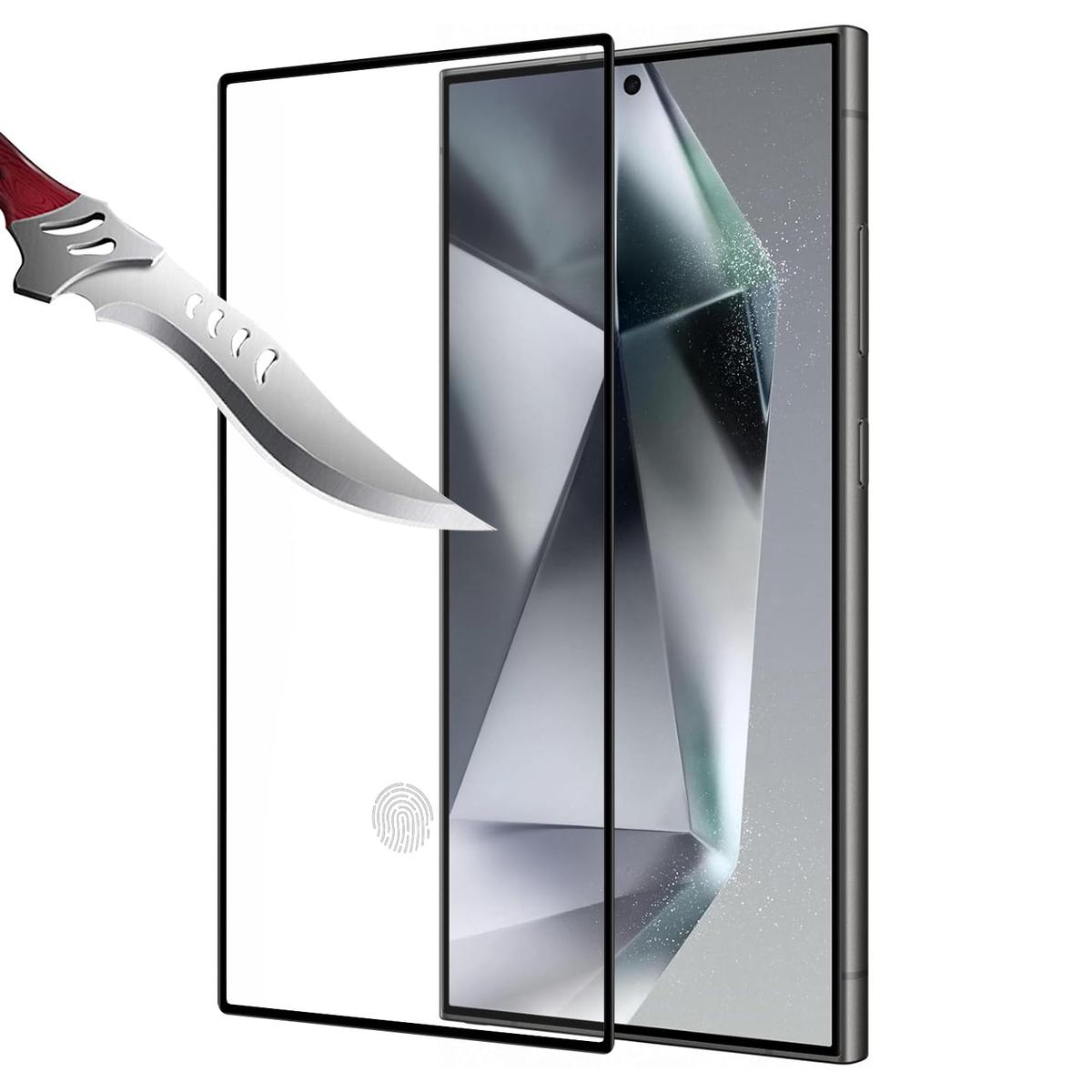 Samsung Galaxy S25 Ultra Bulk White Paper Card Package Black Edge Camera Lens Tempered Glass Protector, photo 2 of 2