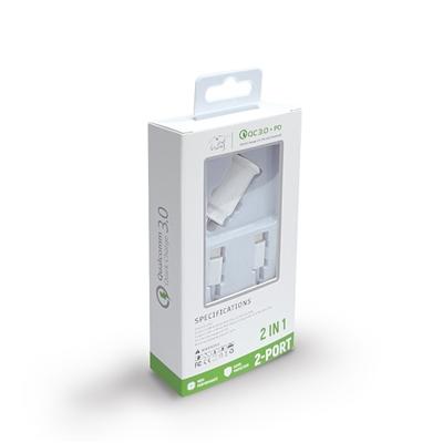 35W Fast Car charger 2 in 1 with Dual ports, C to C Cable, white, photo 3 of 4
