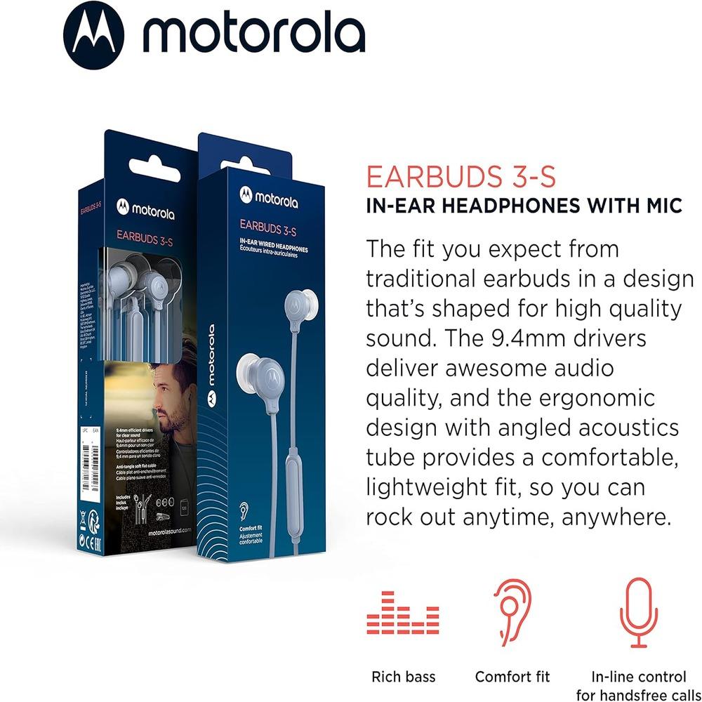 Motorola Earbuds 3-S Wired Earbuds with Microphone TURQUOISE