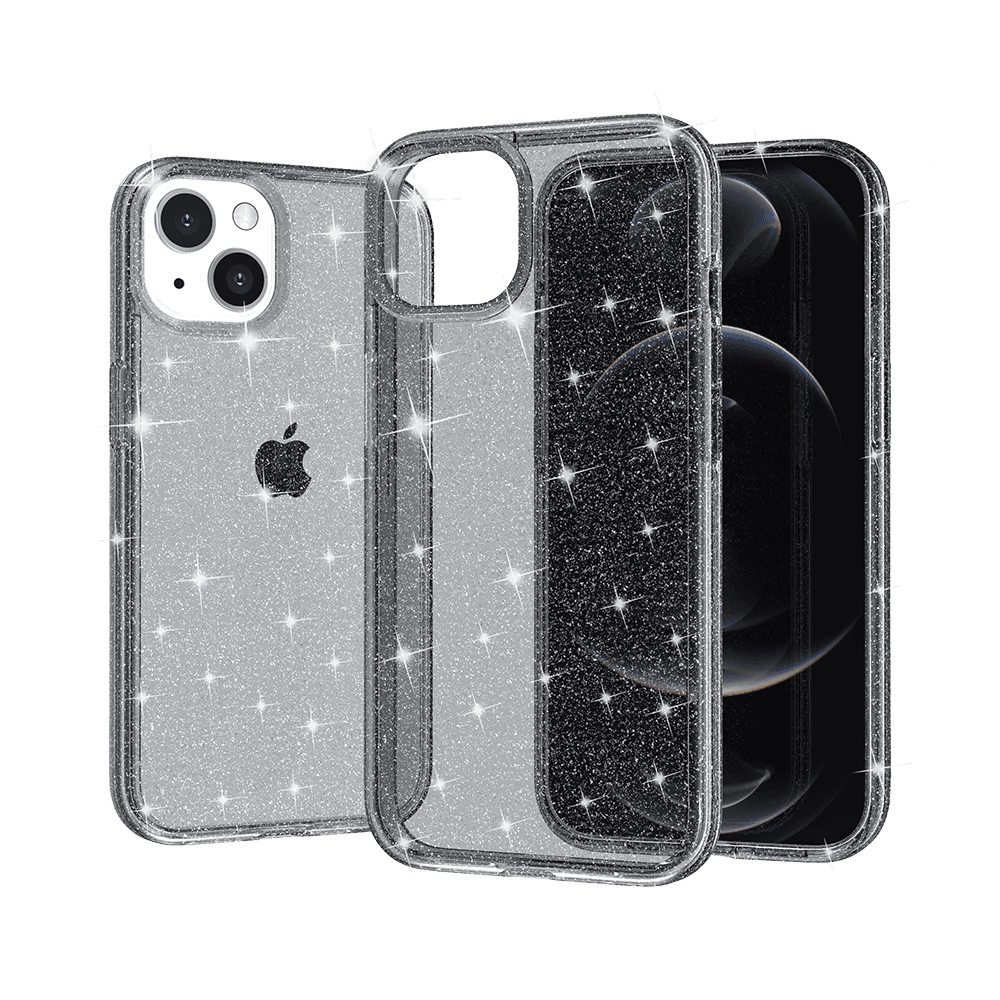iPhone 13 Pro Max Glitter Ultra Thick 3mm Transparent Hybrid Case Cover – Sparkling Heavy-Duty Protection