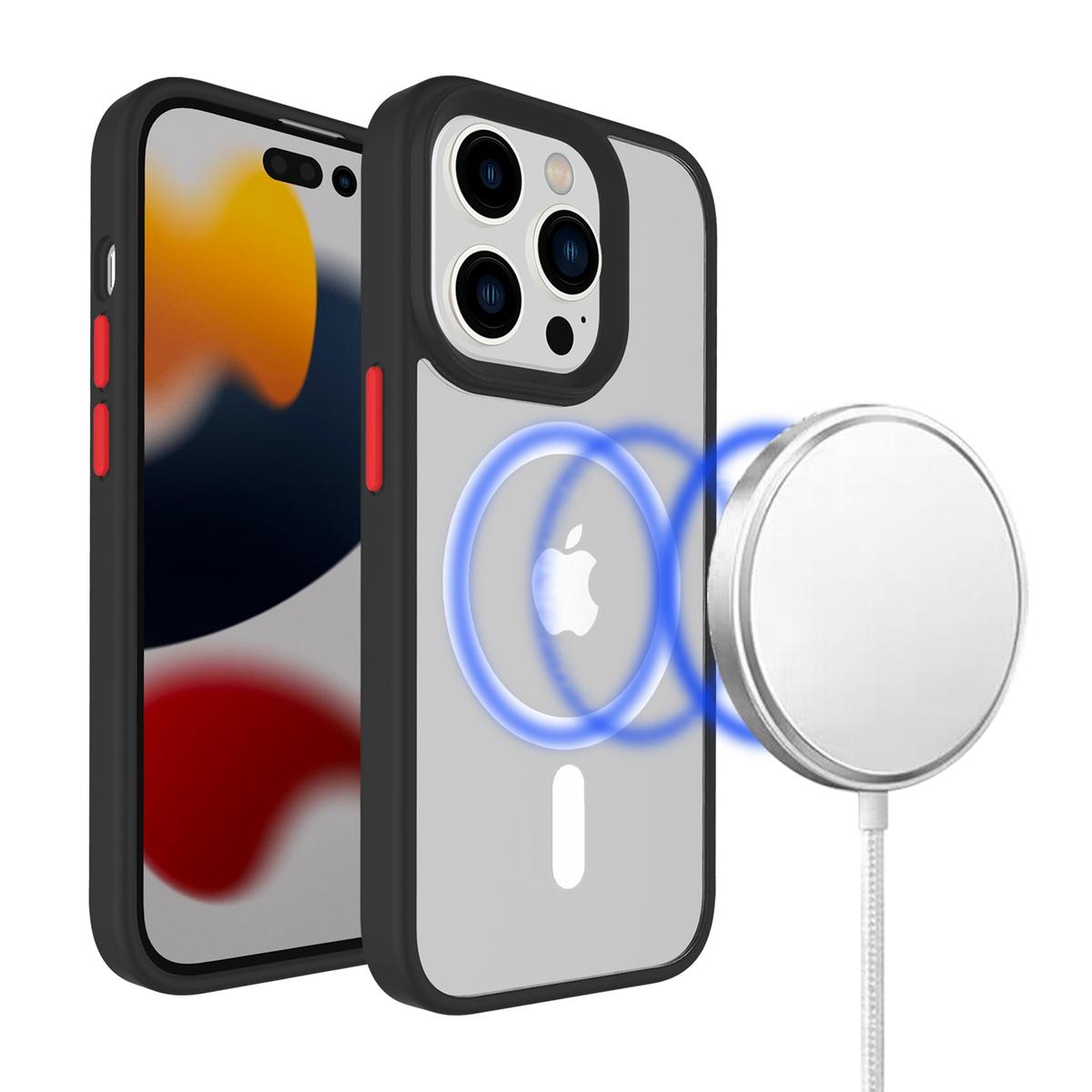 iPhone 15 Pro Core Magnetic Circle Hybrid Case – 2mm Thick with Colorful Buttons
