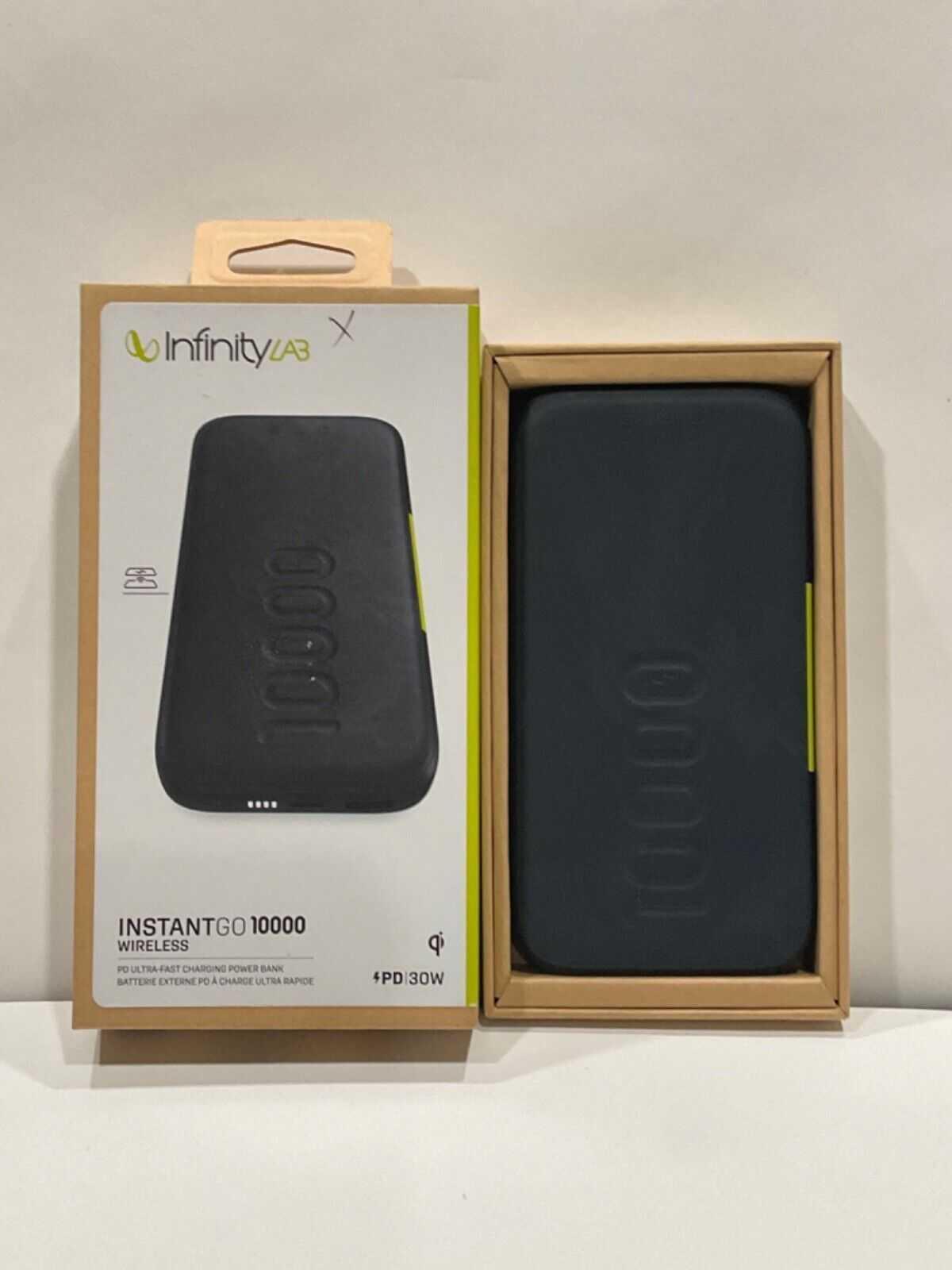 Infinity Lab InstantGo 10000 - 10000mAh Wireless Power Bank- Black