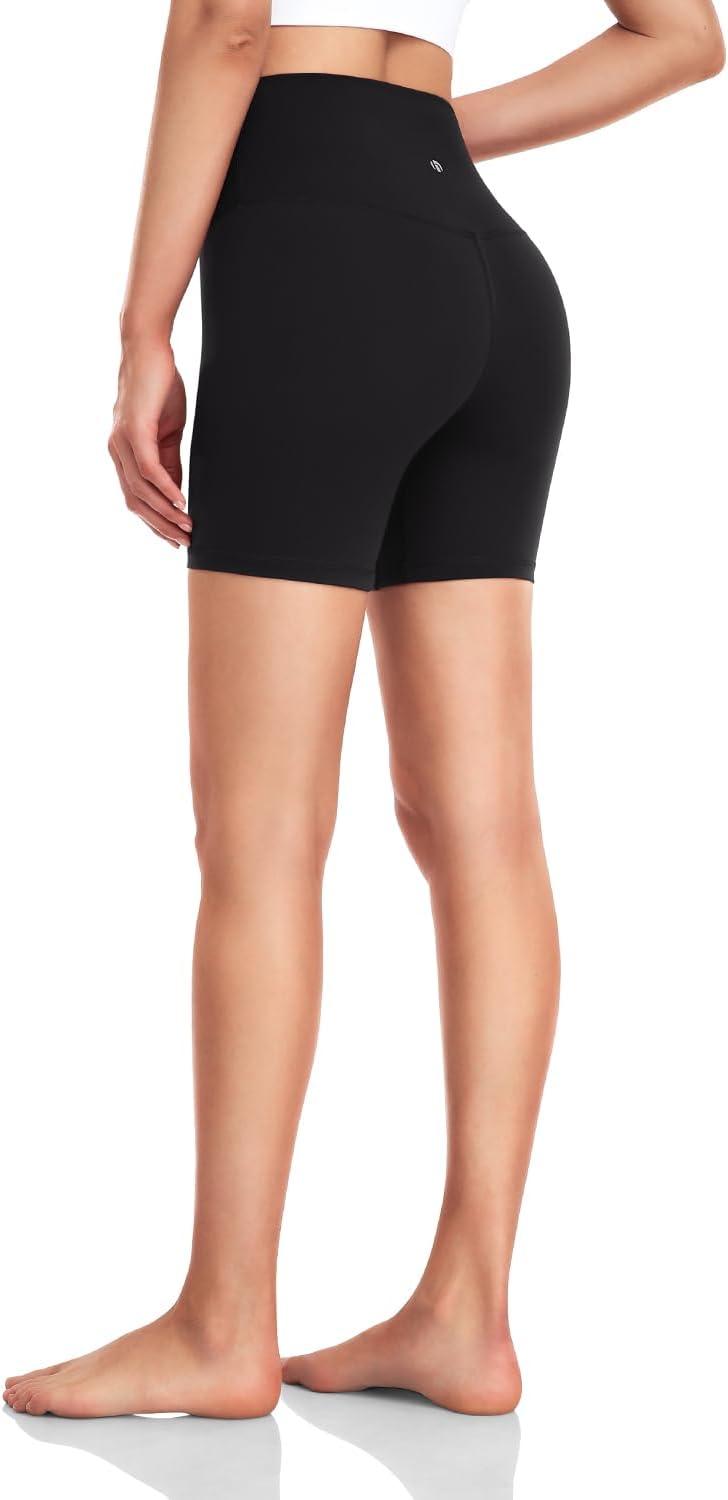 HeyNuts Essential Shorts 8'' Biker Shorts with Side Pockets ( Black )