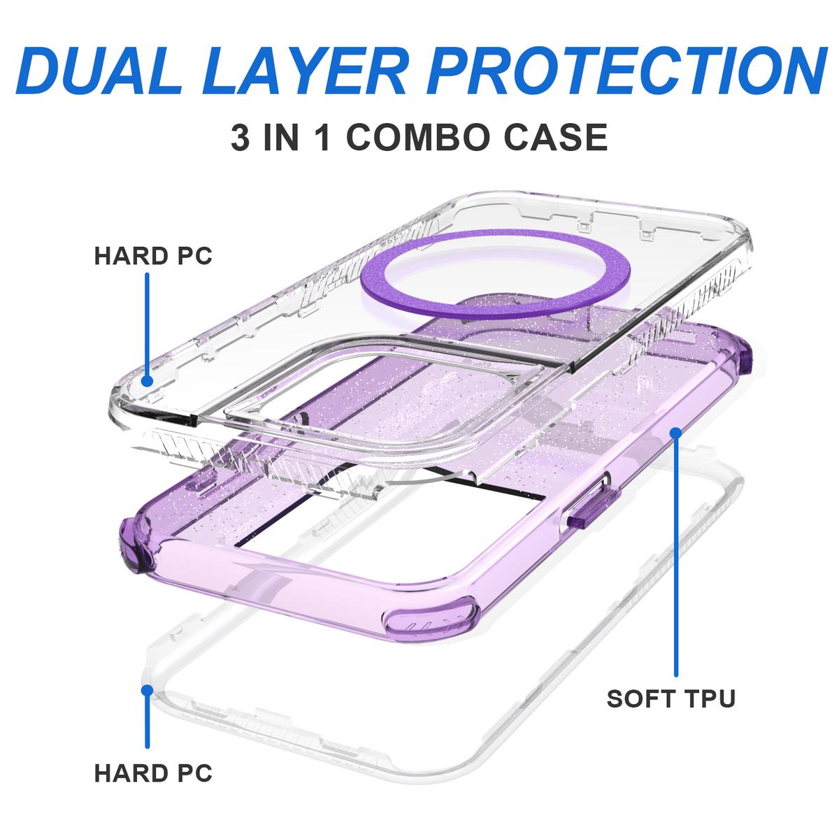 iPhone 14 Pro Max 6.7" Magnetic Space Gradient Hybrid Case – Two Tone Finish with Camera Protection, photo 6 of 7