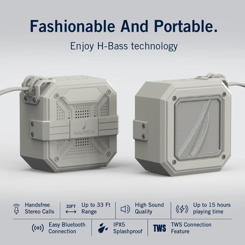 Nautica SP100 Bluetooth Portable Speaker-GRAYGRAY-9