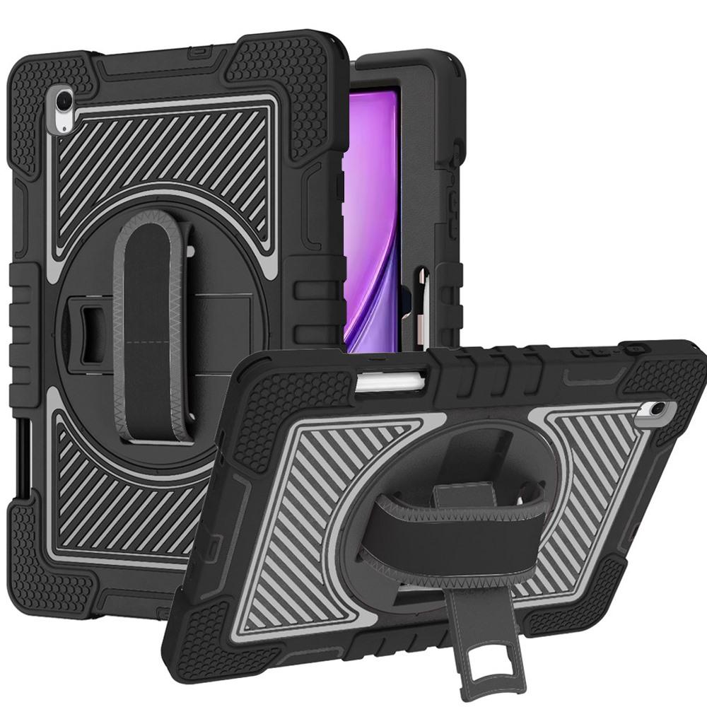 Apple iPad Air 13inch 2024 3in1 Multi-Functional Tablet Case for Hand, Shoulder, Pencil & Stand - Black