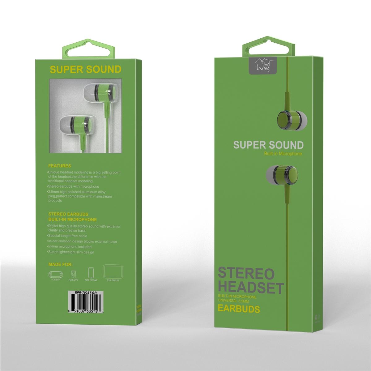 Premium Super Sound Universal Earbud 700ST - Green