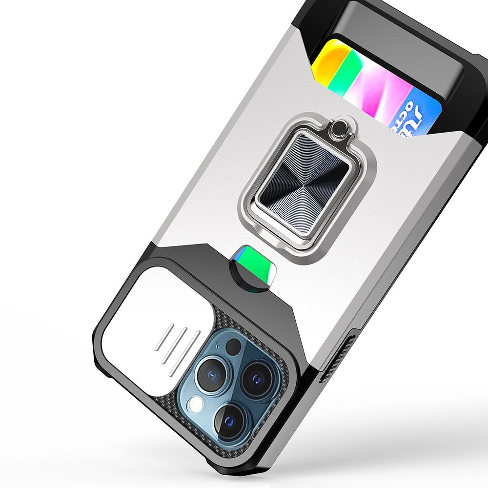 iPhone 15 Multi-Functional Card Holder Hybrid Case with Magnetic Ring Stand & Camera Protection, photo 6 of 7