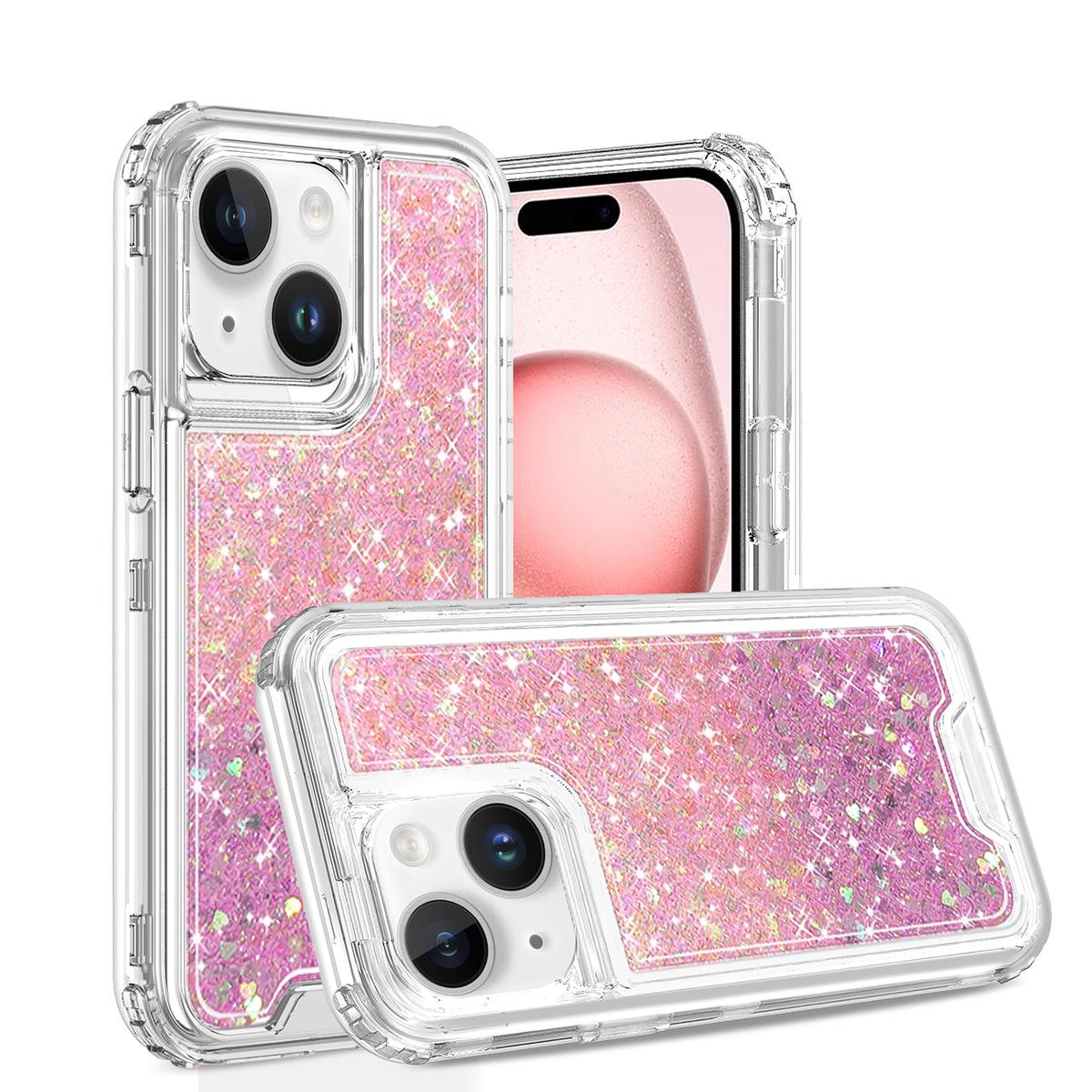 iPhone 13 Pro Max Epoxy Sticker Glitter 3-in-1 Shockproof Transparent Hybrid Case – Stylish Sparkle with Full Protection, photo 3 of 8