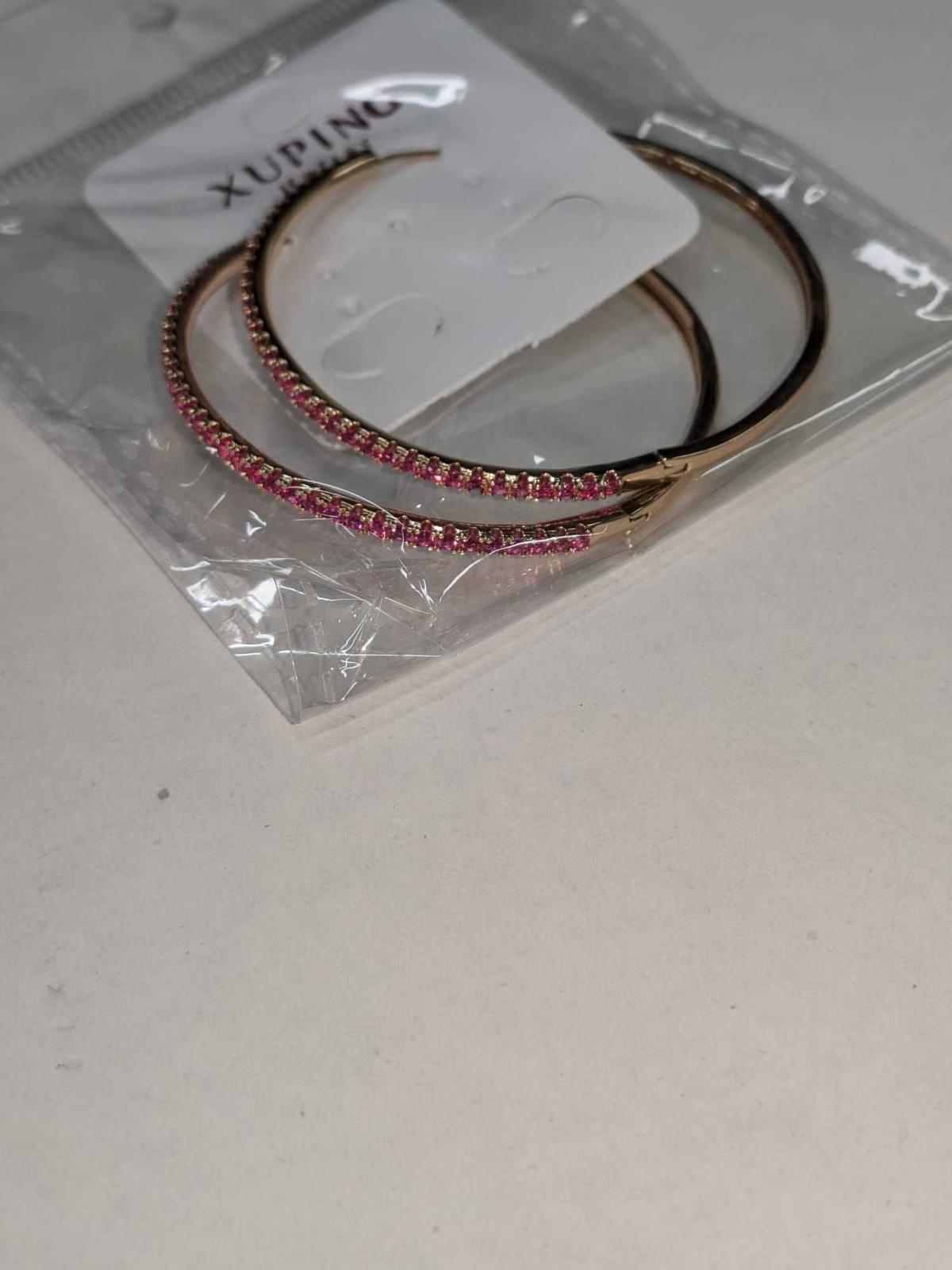 MANGOSKY Hotsale new multi layer cubic zircon micro paved full CZ hoop earrings for women, photo 3 of 4