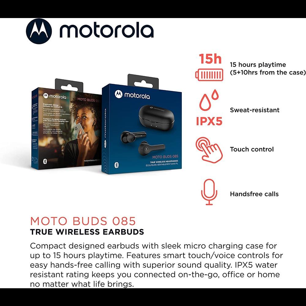 Motorola Moto Buds 085 - True Wireless Bluetooth Earbuds-BLACK