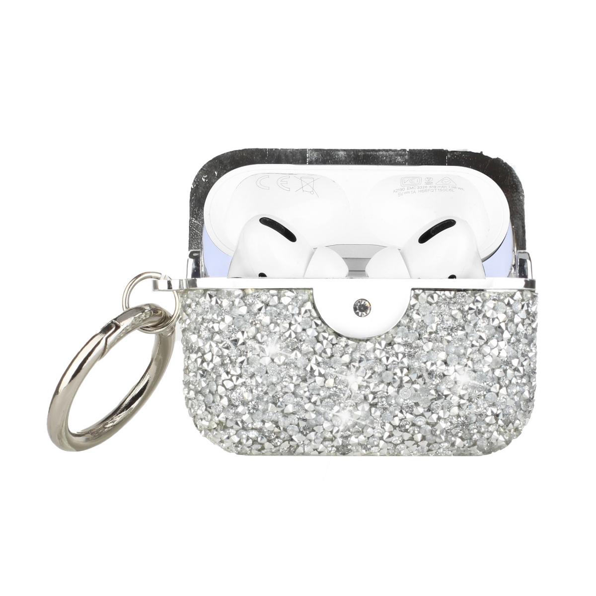 AirPods 1/2 Deluxe Diamond Bling Glitter Case Cover - Silver