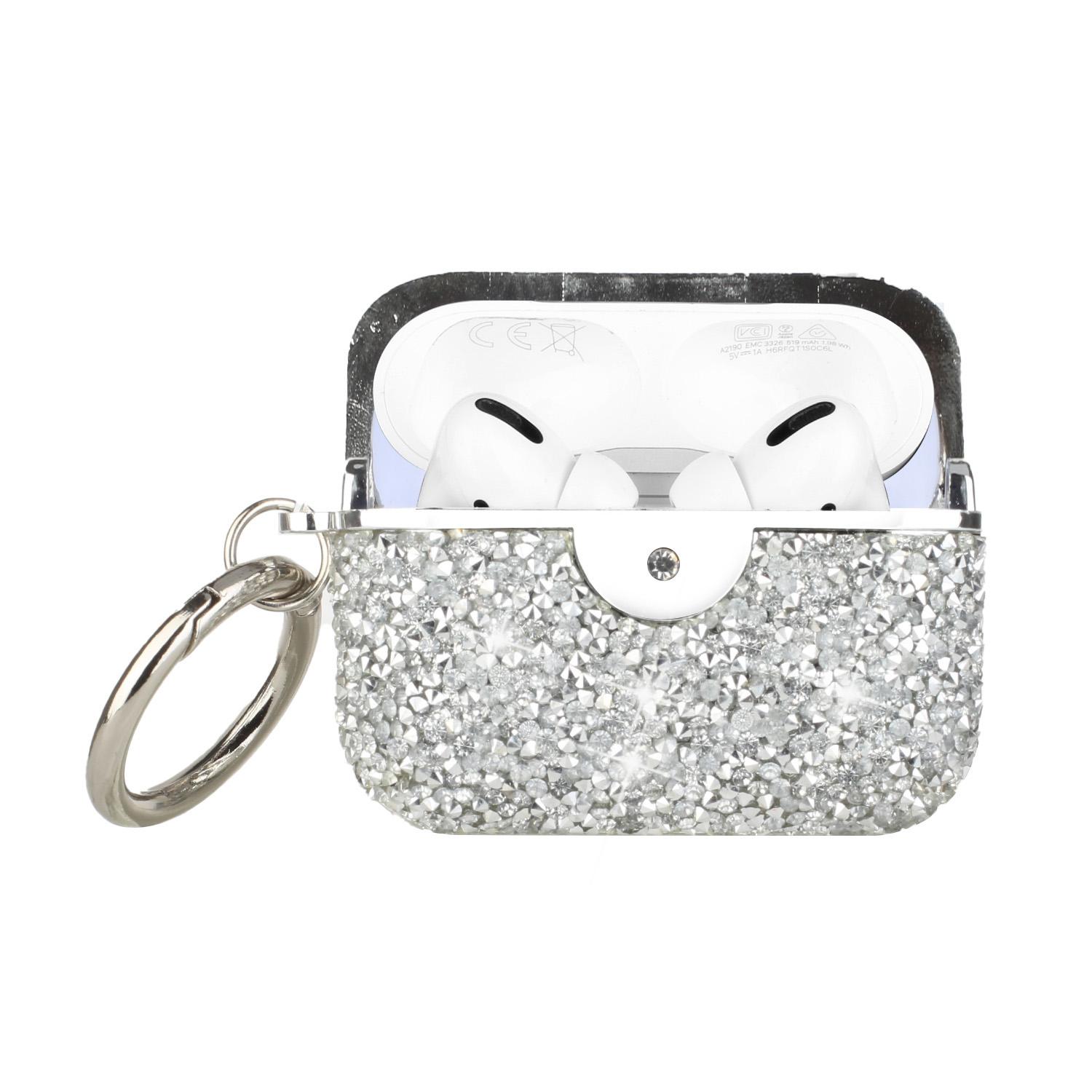 AirPods 1/2 Deluxe Diamond Bling Glitter Case Cover - Silver