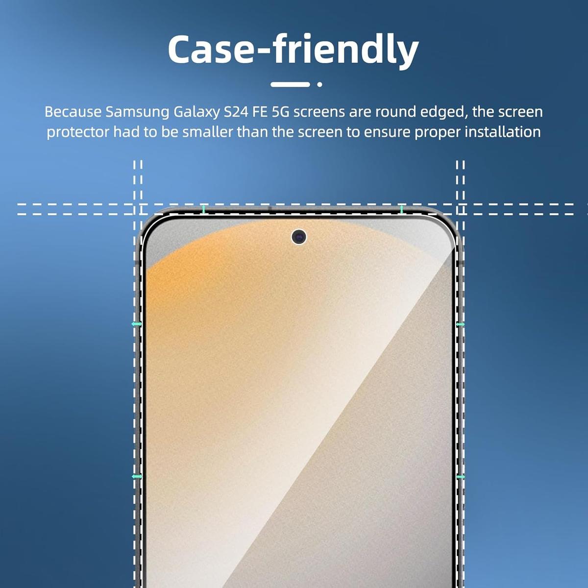 Tempered Glass Screen Protector for Samsung Galaxy S24 FE – Shatterproof, HD Clear & Smudge Resistant, photo 2 of 4