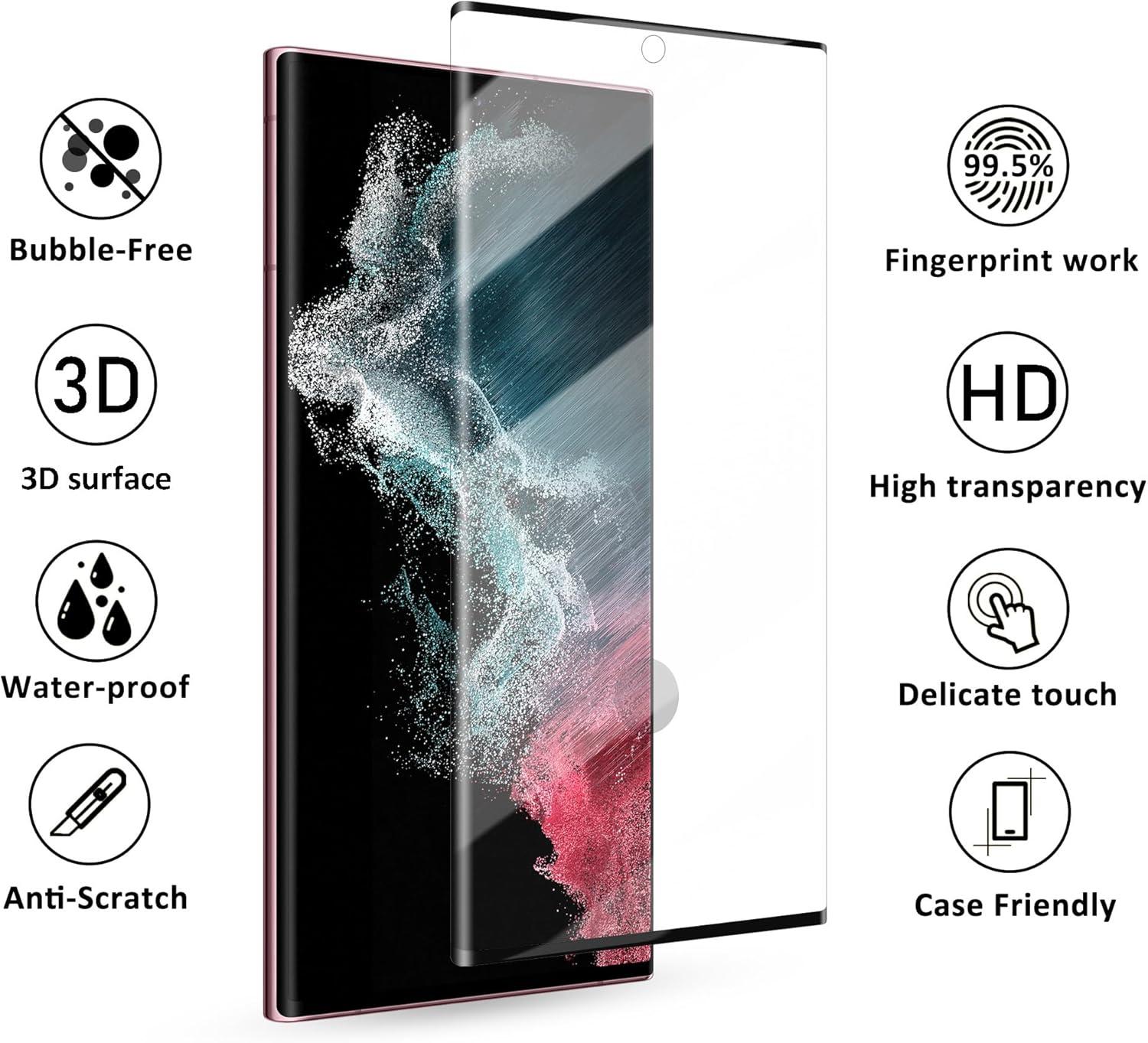 Tempered Glass Screen Protector for Samsung Galaxy S22 Ultra – Shatterproof, Anti-Fingerprint & Ultra HD