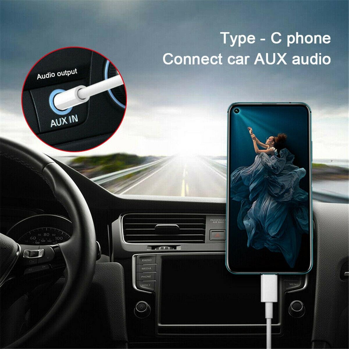 TYPE-C to 3.5mm Jack AUX Audio Adapter Cable in White, photo 3 of 4