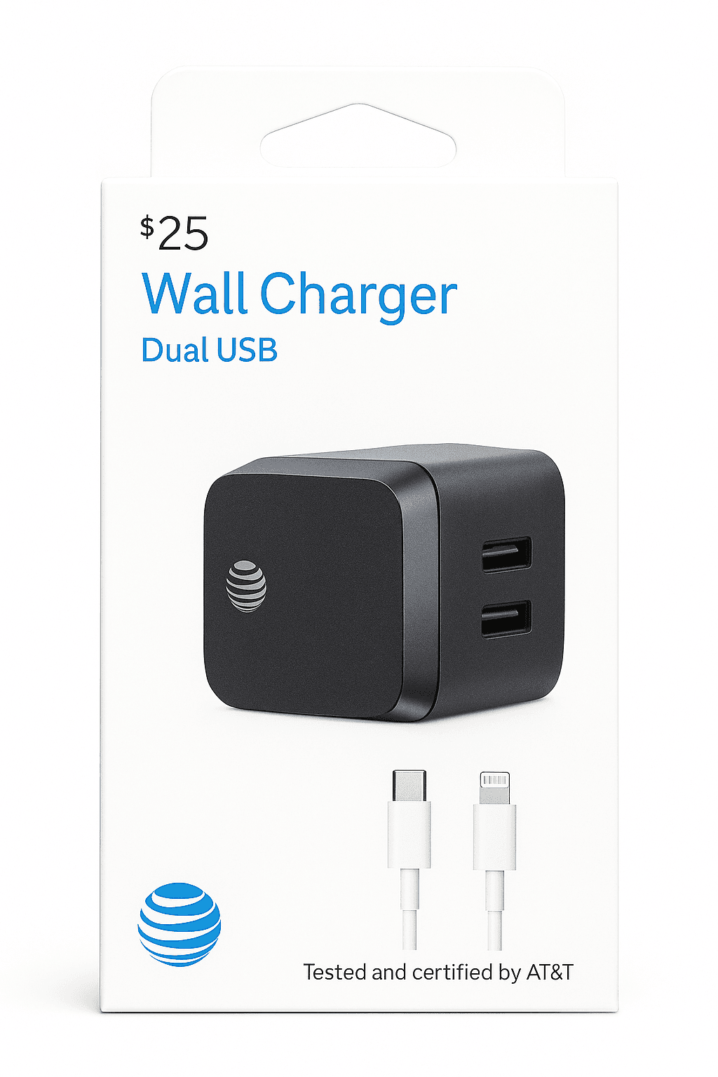 AT&T Dual USB Wall Charger (Black), photo 3 of 3