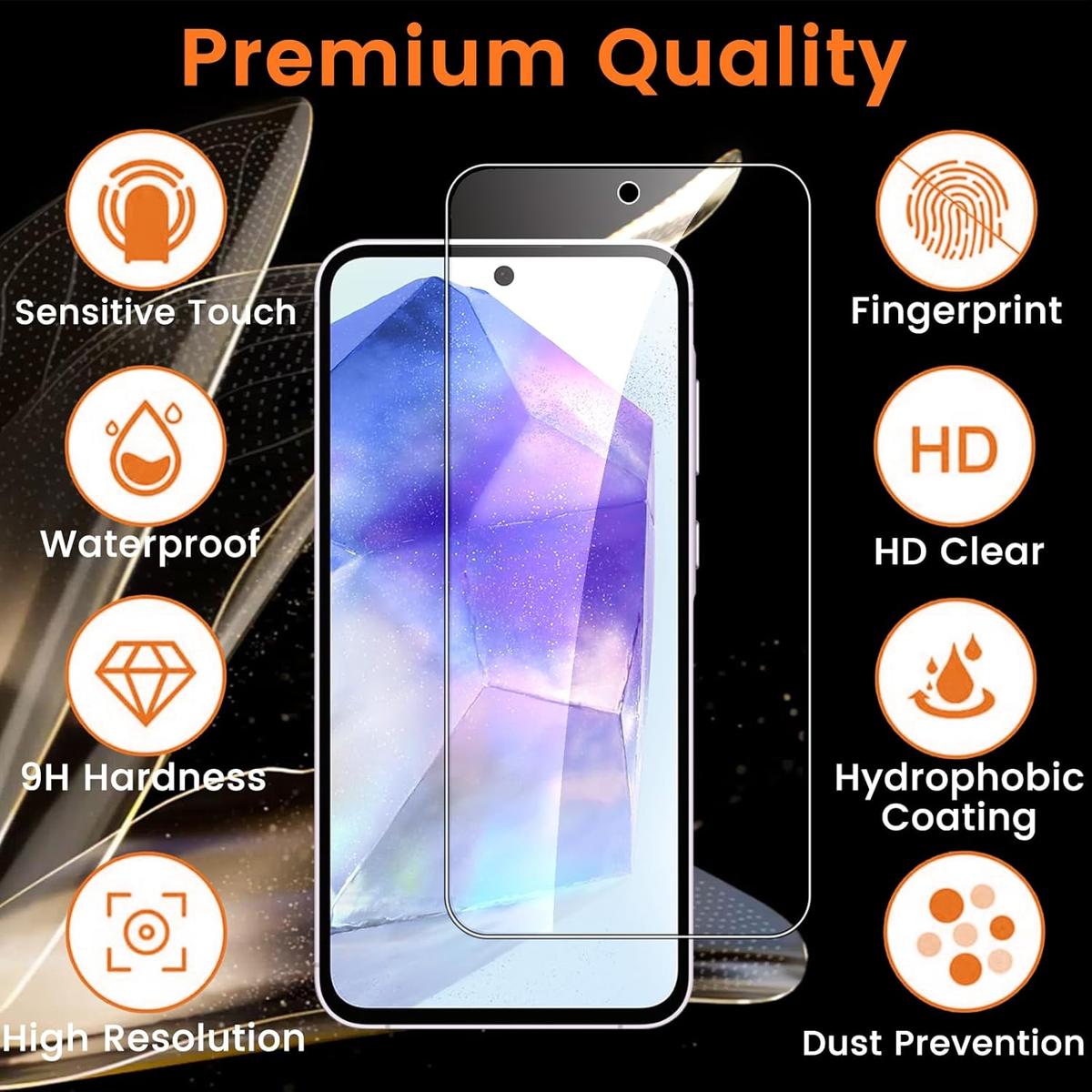Tempered Glass Screen Protector for Samsung Galaxy A55 – Shatterproof, Scratch Resistant & HD Clear