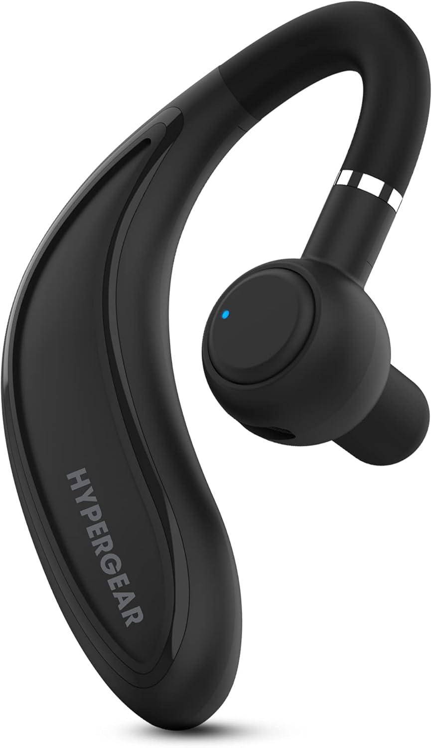 HyperGear Bluetooth Wireless Headset w/Noise Isolating Mic, Multipoint Connection Extended Talk Connect to Mobile Phone Tablet PC Single Over Ear Earbud - Black, photo 3 of 4