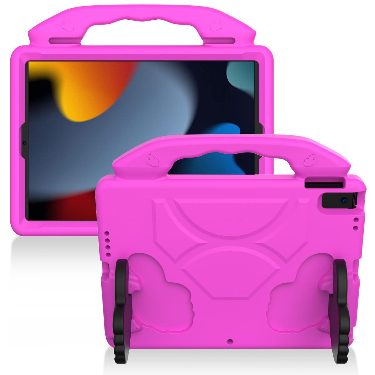 Apple iPad 9.7 inch Thumbs Up Kickstand Shockproof Tablet Case Cover - Hot Pink