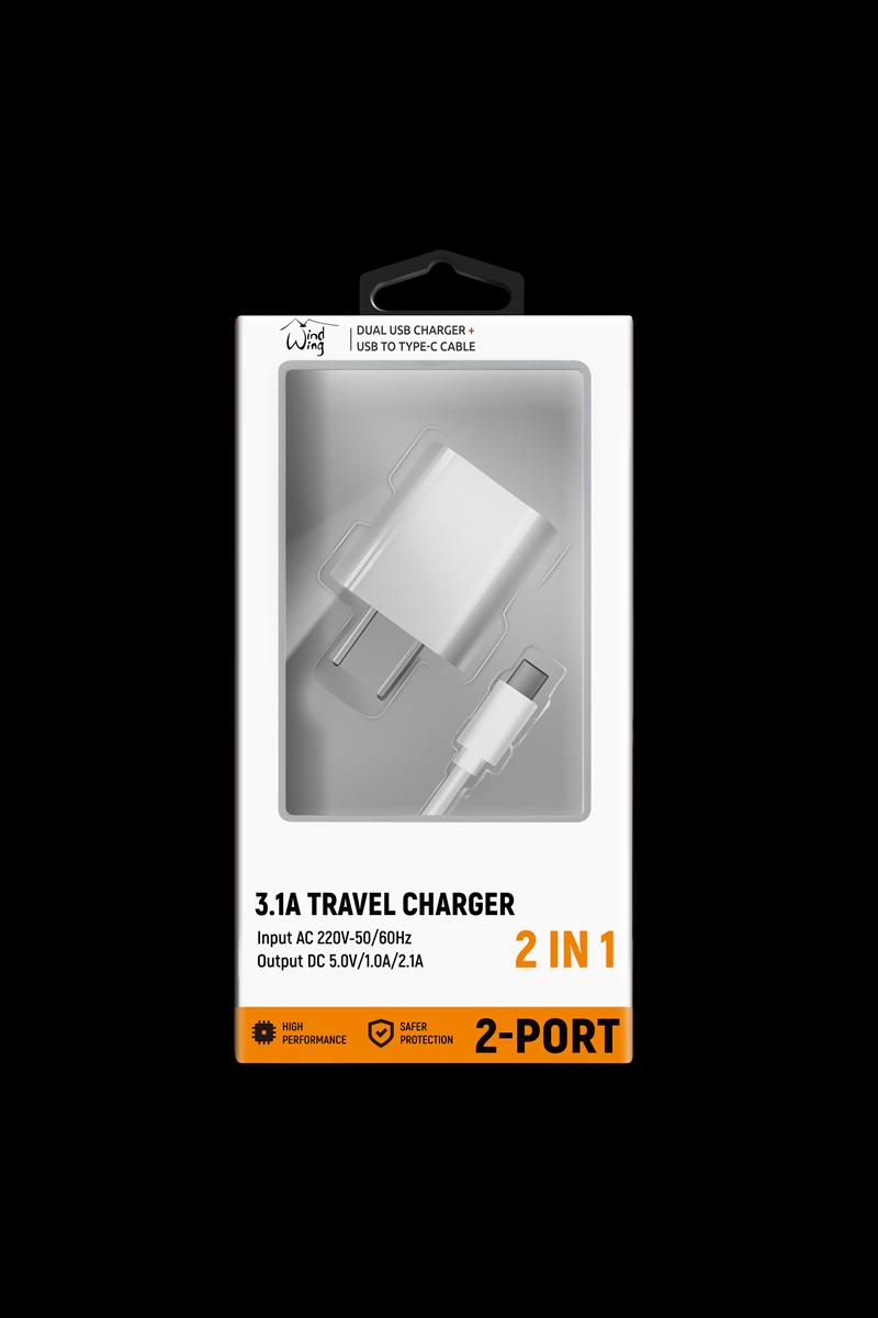 2 In 1 Fast Dual USB Wall Charger and Lightning Cable Cord For iPhone 12 Pro Max/ 12 Pro/ 12/ 12 mini in White, photo 2 of 5