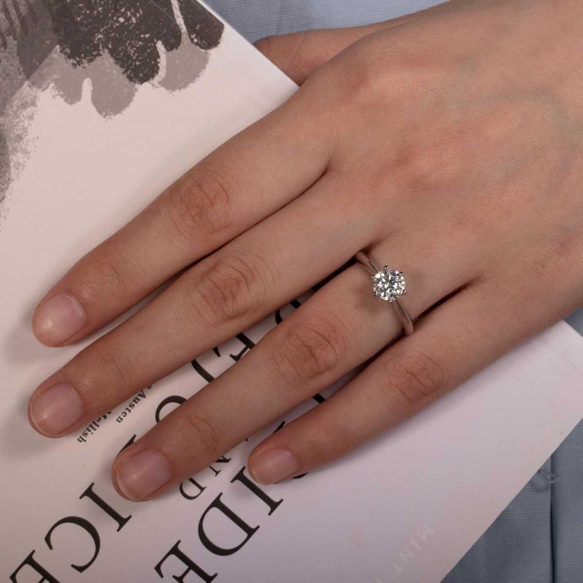 Sterling Silver 1.0ct Round Cut Mosanite Solitaire Ring D color vVS1 US3.5-US12.5, photo 7 of 8