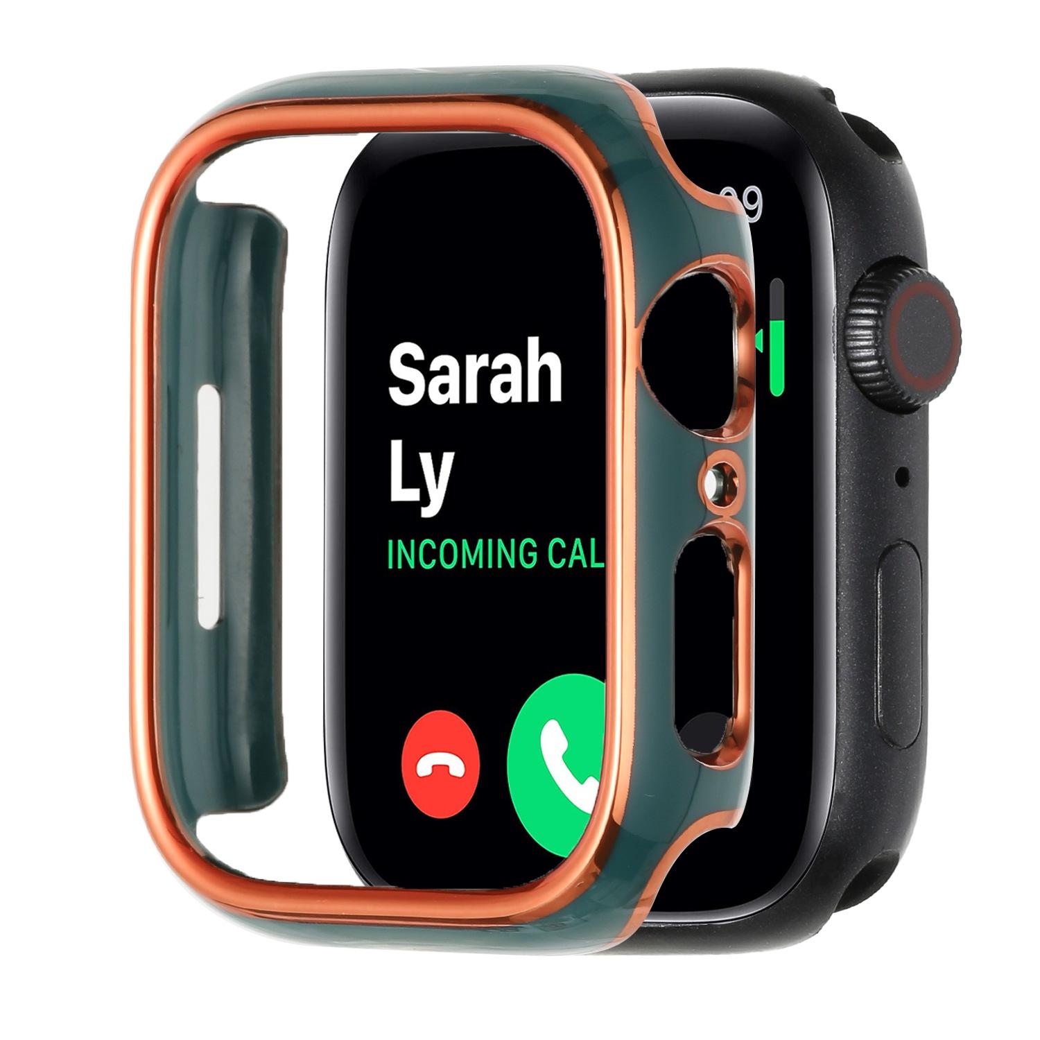 41mm Chromed iWatch Screen Frame - Chromed Gold+Midnight Green