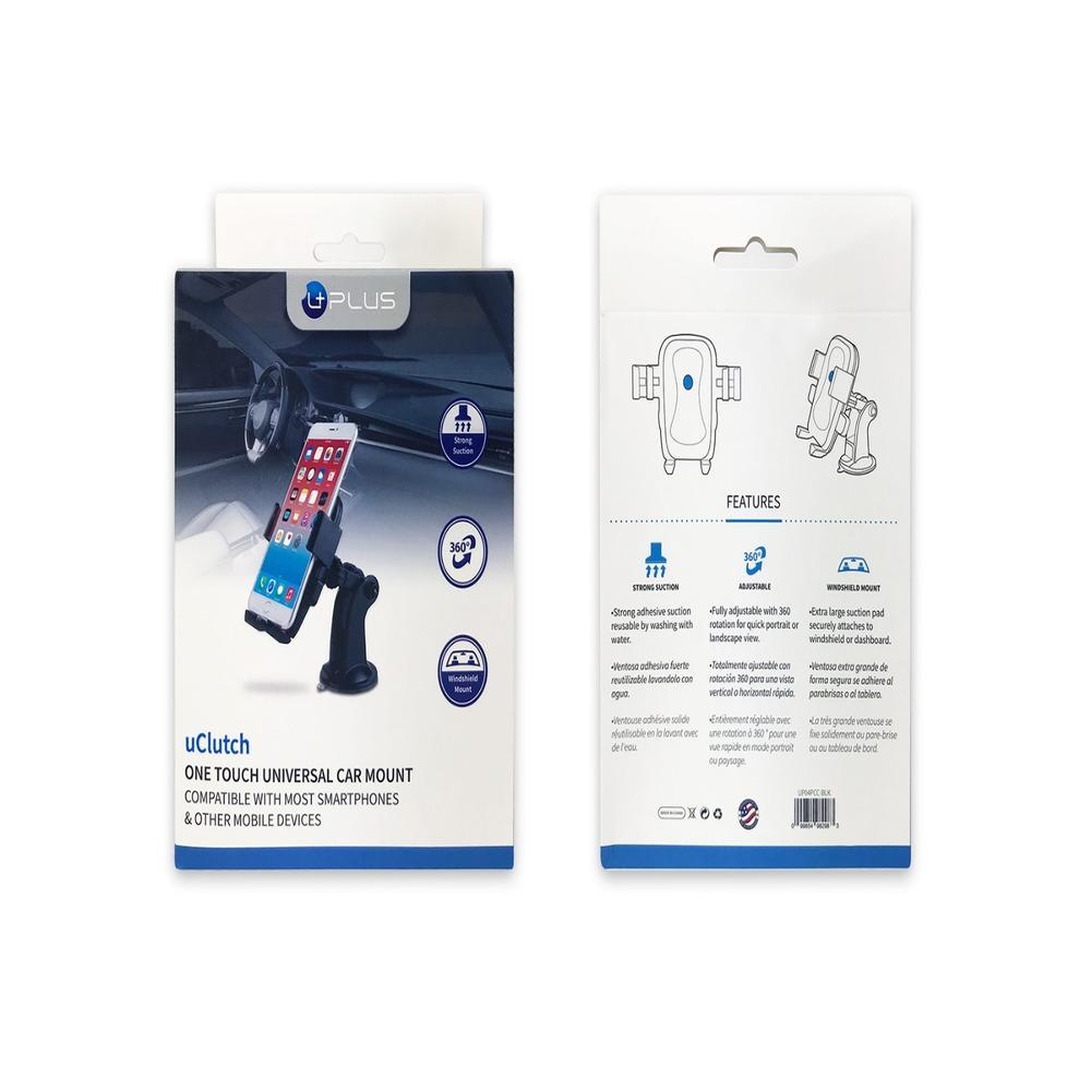 uPlus uClutch Universal Cell Phone SUCTION MOUNT-Black
