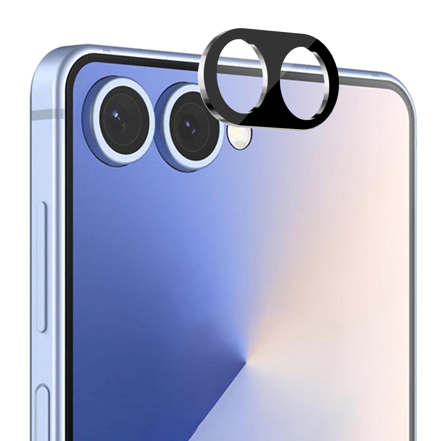 Samsung Galaxy Z Flip7 Camera Lens Colored Edge Tempered Glass Protector - Black