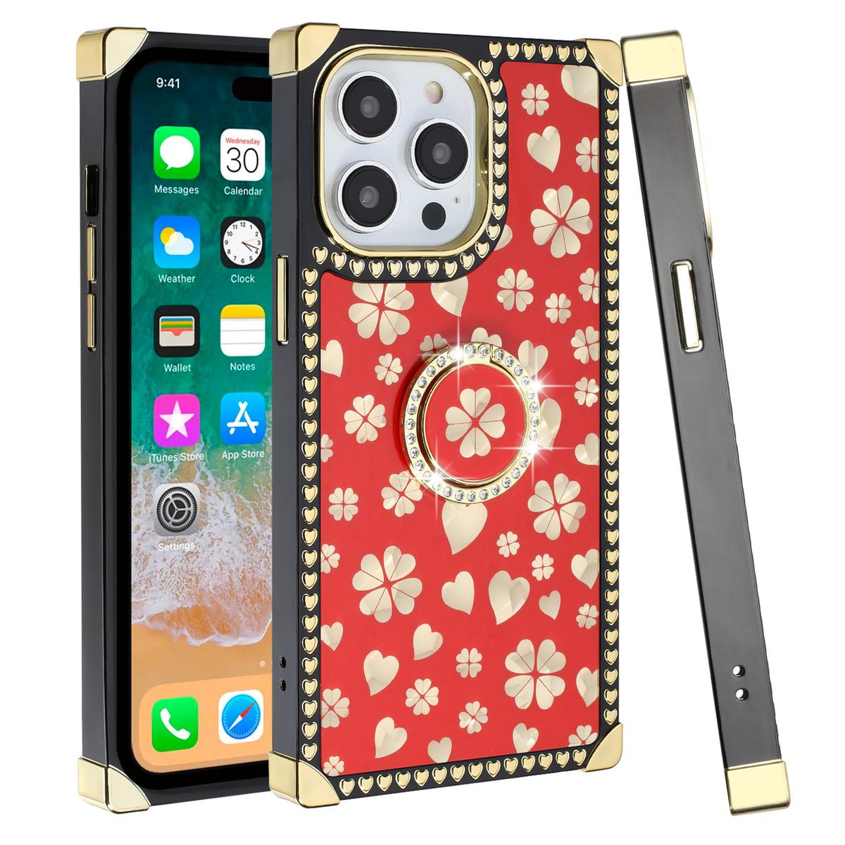 Apple iPhone 14 PRO 6.1" Passion Glitter Diamond Case with Ring Stand | Sparkling Hybrid Cover with Kickstand, photo 10 of 13