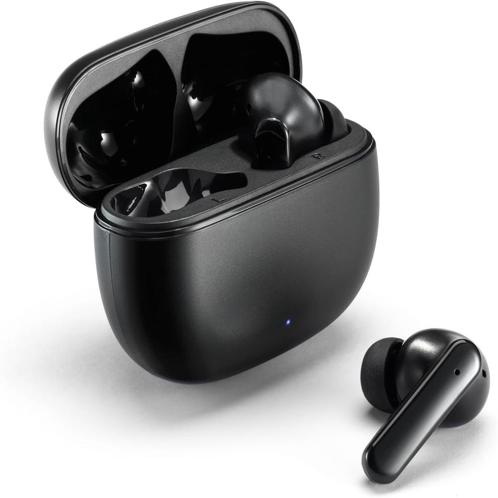 Meet the MOTO BUDS 125 - 17 hours of playtime. Pair instantly with Fast Pair, make clear calls with dual mics and ENC, and control with a touch or voice command. IPX5 water-resistant - BLACK, photo 3 of 4