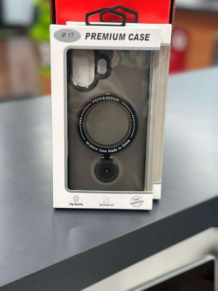 iPhone 17 Premium Case with MagSafe Ring & Lens Protector (Black)