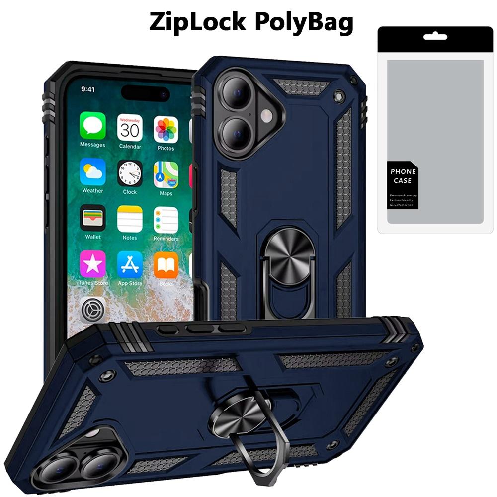 iPhone 16 Plus 6.7" Hybrid Case – Magnetic Ring Kickstand, photo 2 of 3