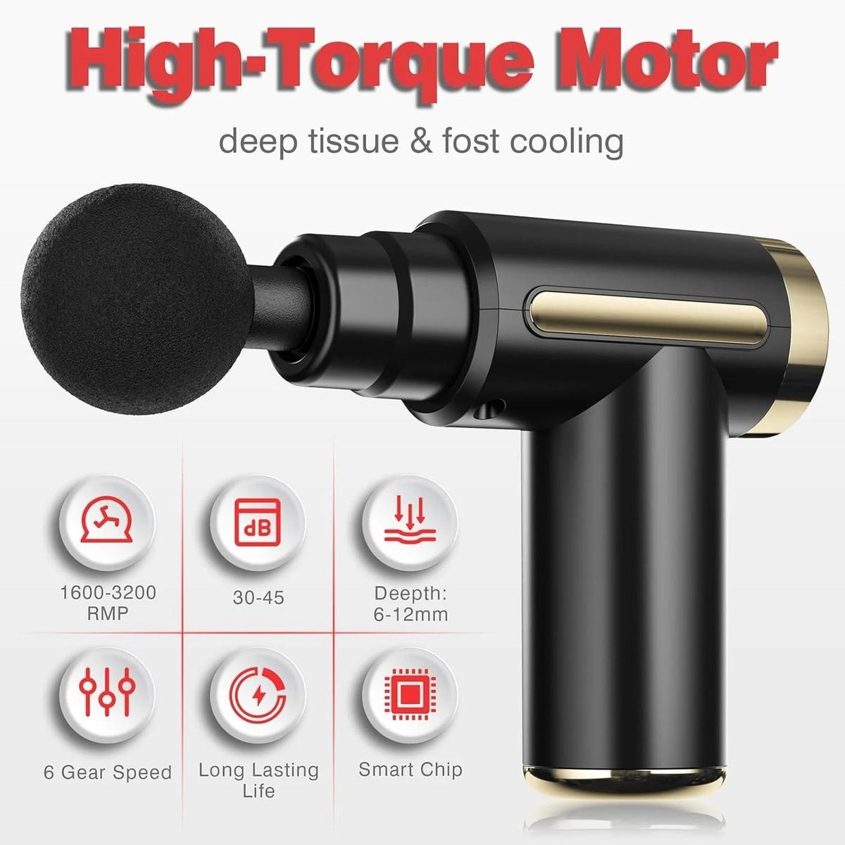 Cotsoco Professional Deep Tissue Percussion Massage Gun with 4 Massage Heads & 6 Speed Levels, photo 2 of 5