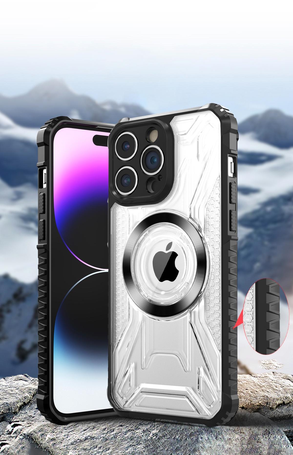 Apple iPhone 11 Magnetic Circle Rugged Hybrid Clear Case - Black, photo 2 of 2