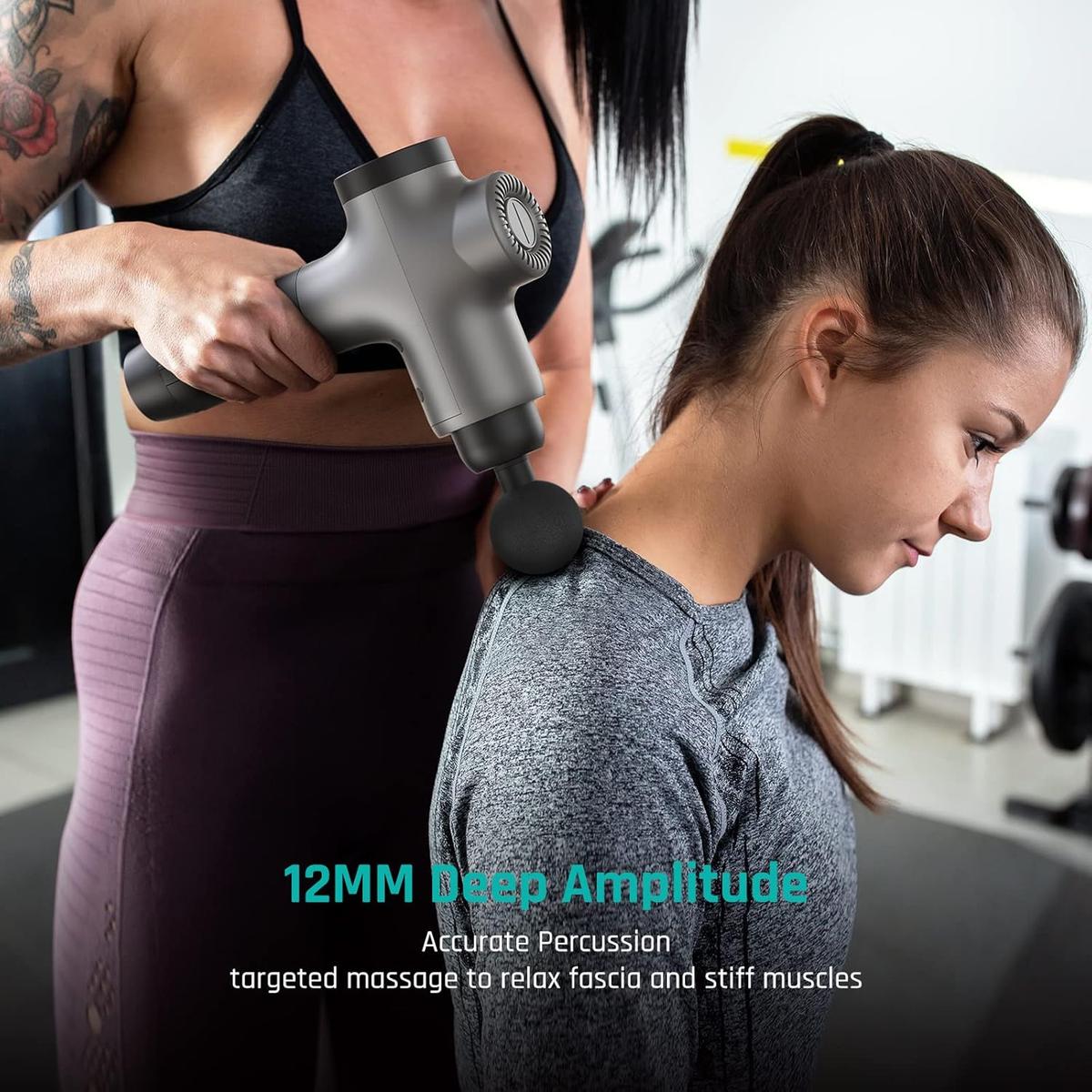Mebak 3 Massage Gun Deep Tissue Percussion Muscle Massager Gun Handheld Electric Back Neck Massager for Body Athlete Pain Relief Super Quiet Portable Sport Massager with Brushless Motor 7 Head 5 Speed, photo 4 of 8
