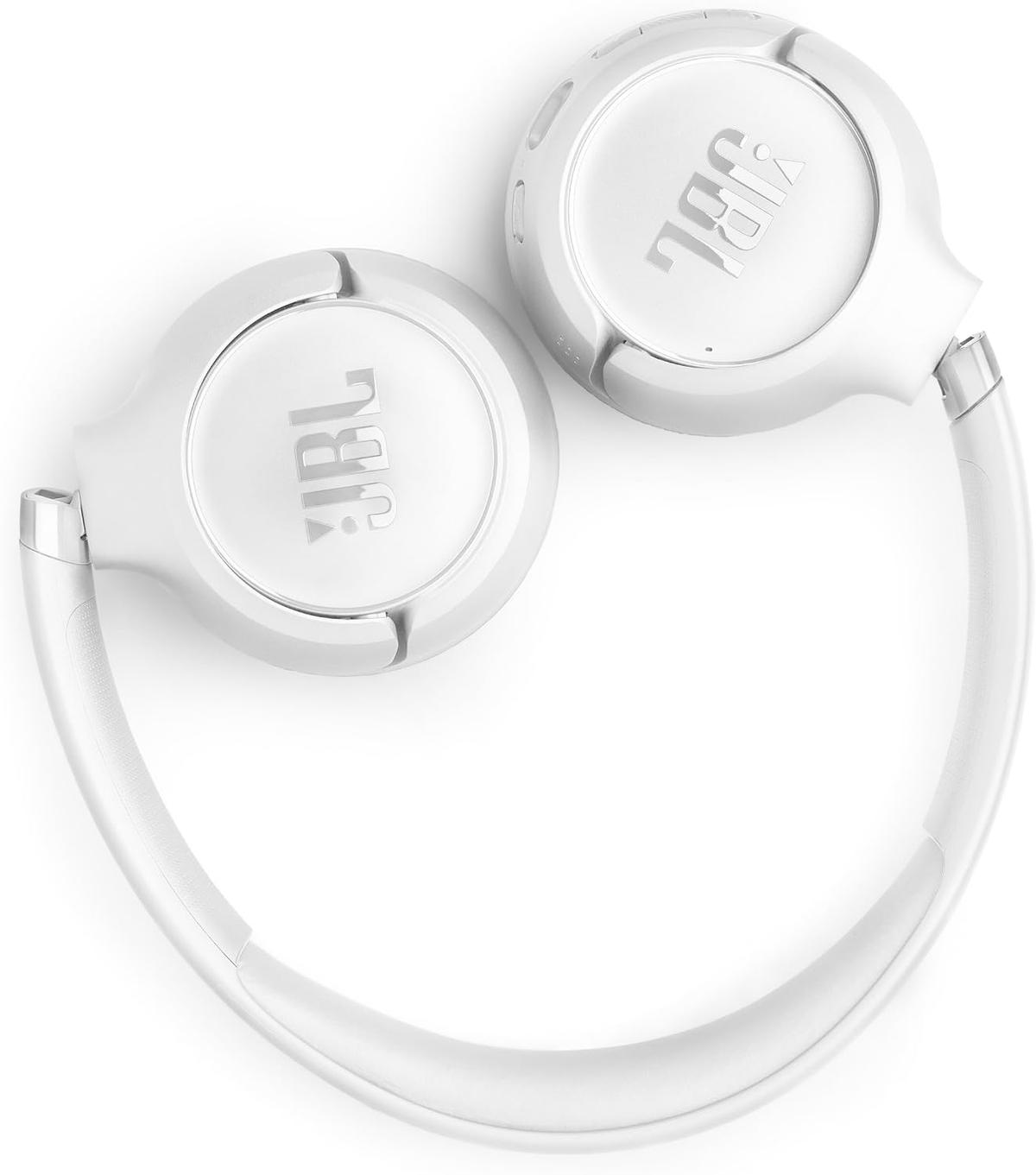 JBL Tune 530BT - On-Ear Bluetooth Headphones - White JBL Pure Bass Sound, Customize your sound with the JBL Headphones App, 2 beamforming mics for perfect calls, photo 5 of 5