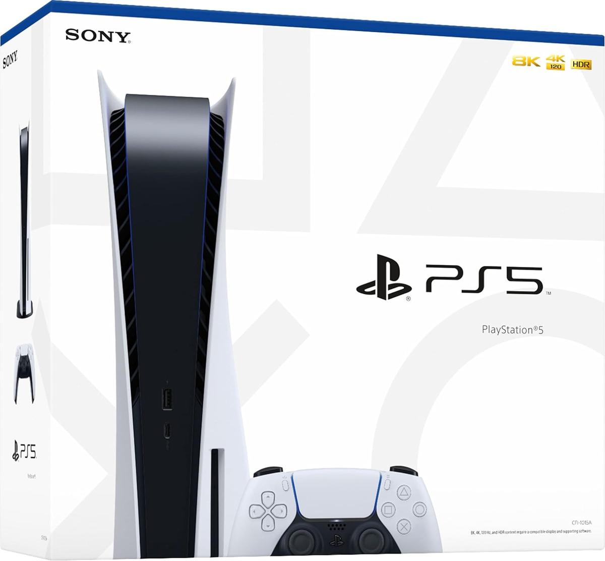 Sony Playstation 5 Disc Version PS5 Console - 4K-TV Gaming, 120Hz 8K Output, 16GB GDDR6, 825GB SSD, WiFi 6, Bluetooth 5.1, photo 4 of 4