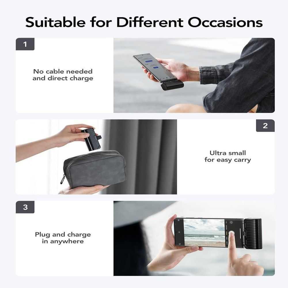 VRURC USB C Portable Charger, 5000mAh Mini Power Bank Fast Charging,PD 20W Charging Bank Compatible with iPhone 15,15 Pro,15Pro Max, Samsung Galaxy,Note 20/10/9/8,Google Pixel,Android etc (Black) (LANE B RACK 6 TOP SHELF), photo 3 of 9