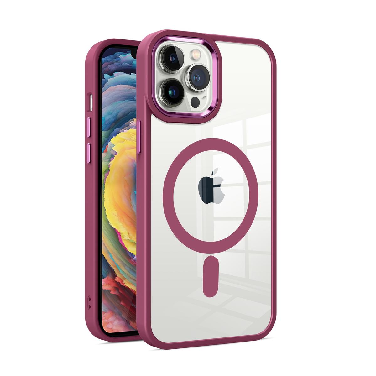 iPhone 14 PRO 6.1" Greatest Clear Acrylic [Magnetic Circle] Tough Shockproof Hybrid Case with Metal Buttons – Heavy-Duty & MagSafe Compatible, photo 3 of 17