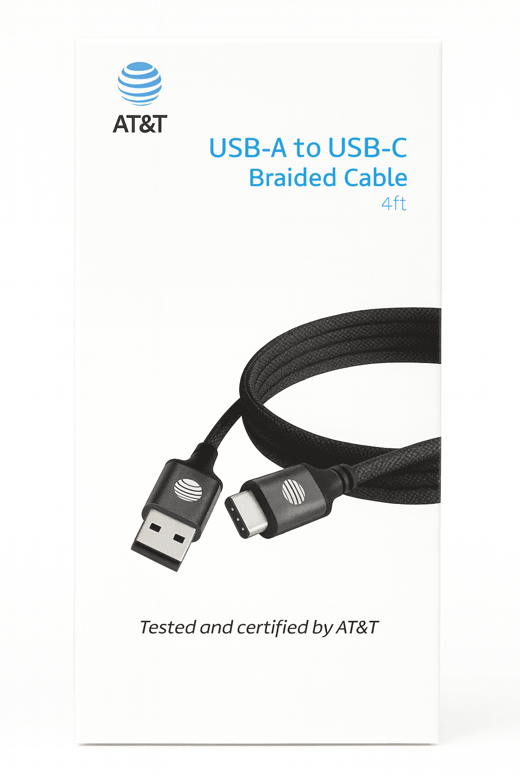 AT&T USB-A to USB-C Braided Charging and Sync Cable (4ft), photo 2 of 2