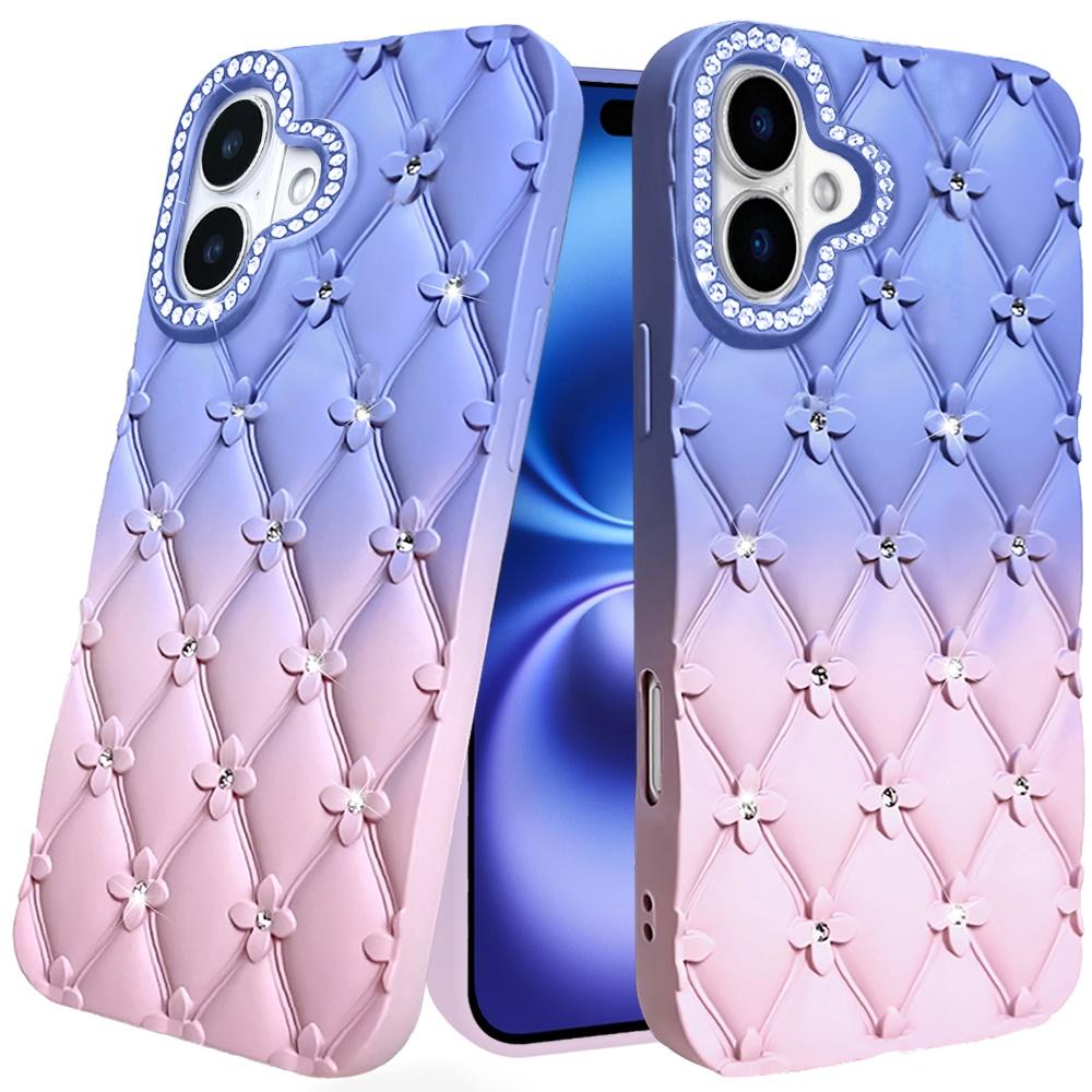 iPhone 17 Floral Joy Glitter Shimmer Leather Cases. Available in Multiple Colors.