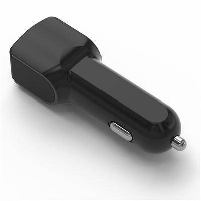 2-IN-1 Fast Dual USB Car Charger + TYPE-C Charging Cable Cord for Samsung Note8 S8 S9 S10 in Black, photo 3 of 4