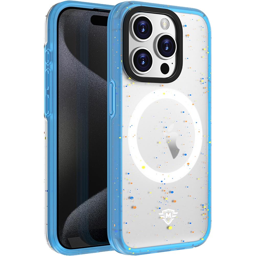 iPhone 15 Plus METKASE Iridescent Spots Hybrid Case with [Magnetic Circle] – Black + Iridescent Accents, photo 6 of 9