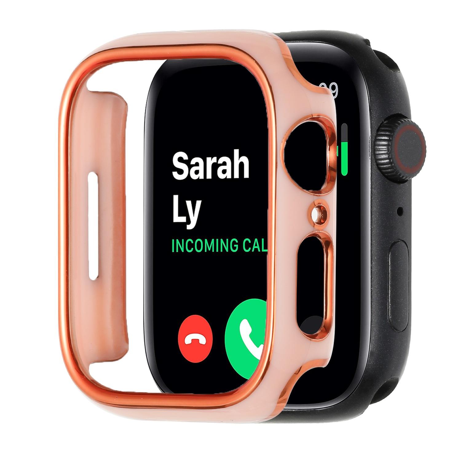42mm Chromed iWatch Screen Frame - Chromed Gold+Pink