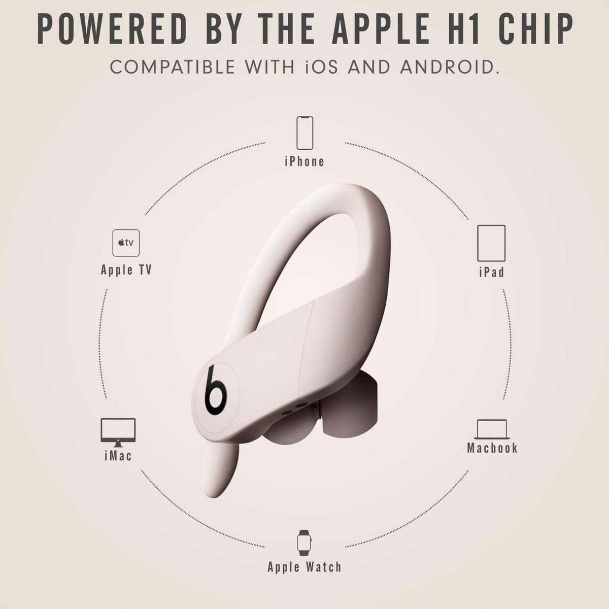 Beats Powerbeats Pro Wireless Earbuds - Apple H1 Headphone Chip, Class 1 Bluetooth Headphones, 9 Hours of Listening Time, Sweat Resistant, Built-in Microphone - Ivory, photo 5 of 7