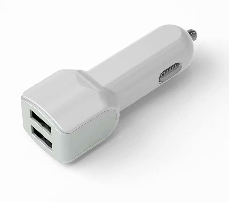 Fast 3.1A Car Charger Adapter with Dual USB ports in White with pacakge, photo 2 of 2