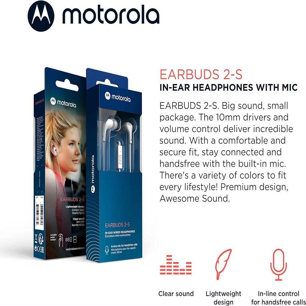 Motorola Wired Earbuds with Microphone White (LANE B RACK 5B - BASKET)
