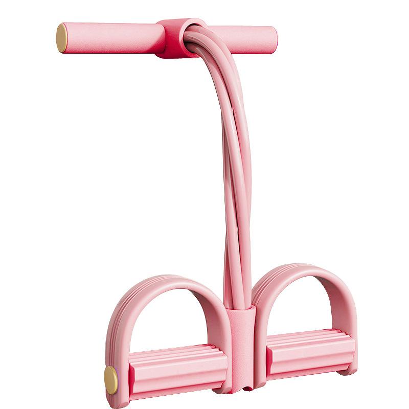 6-Tube Pedal Resistance Band with Handles, Pink