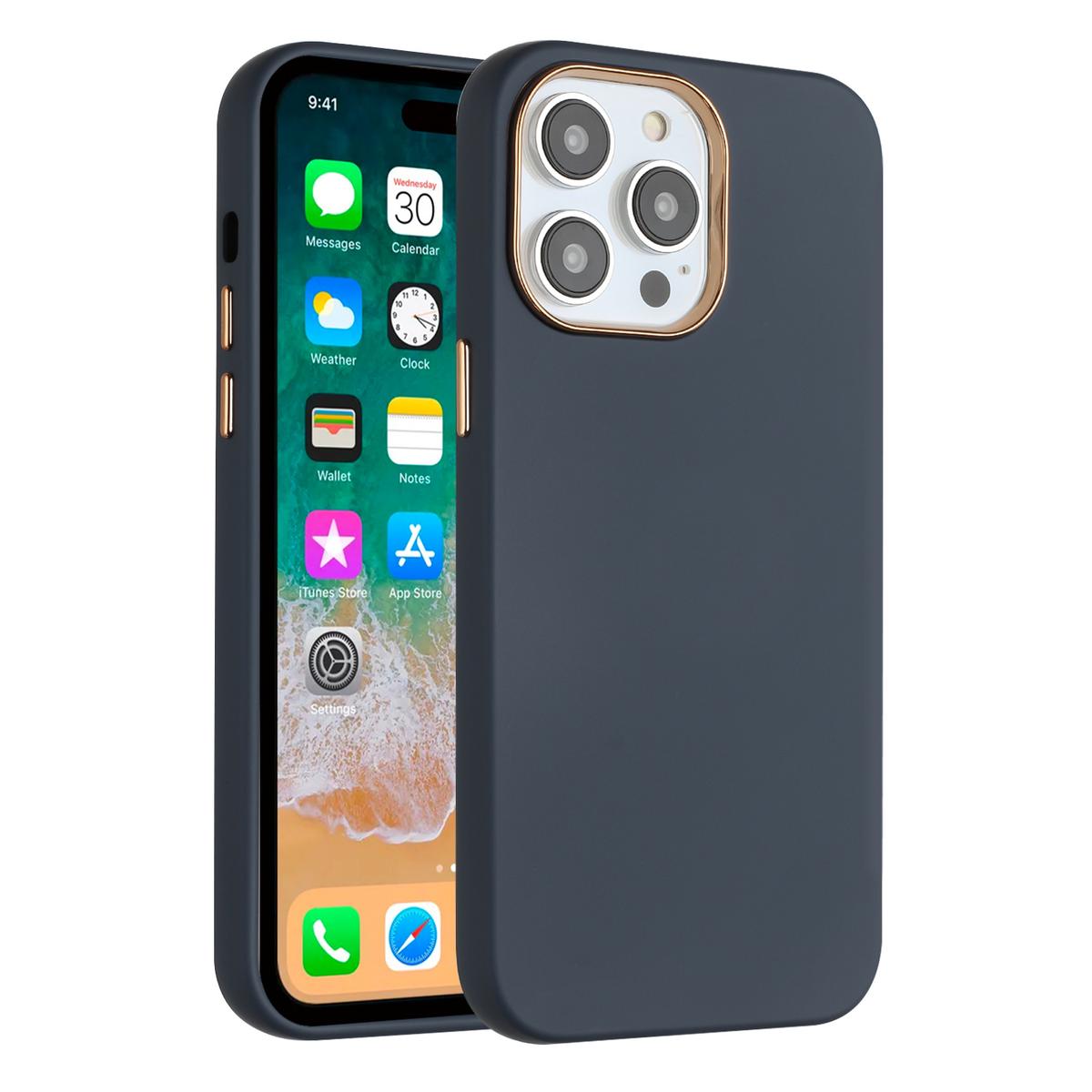 iPhone 13 Pro Max Classy Slick Chromed Around Hybrid Case Cover - Dark Blue, photo 3 of 3